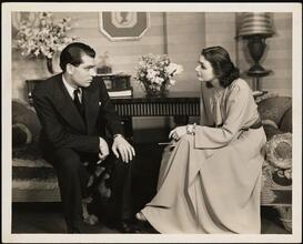 [Laurence Olivier as Gaylord Easterbrook and Katharine Cornell as Linda Easterbrook (Linda Paige) in "No Time for Comedy".]