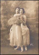[Marguerite Namara as Dolly Cloverdale and Jose Collins as Tilly Dachau in "Alone at Last".]
