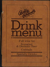 Bobby Rubino's Place for Ribs. Drink menu
