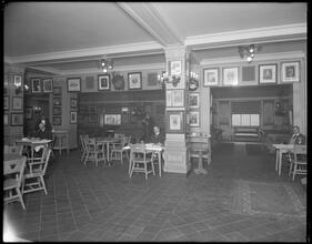 110 West 57th Street. Lotos Club, downstairs café and billiard room toward billiards.