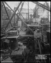 Woolworth Building, From Broadway Looking West [Construction zone.]