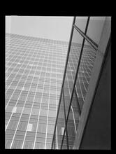 Park Avenue and 53rd Street. Lever Building [Lever House], Putting in Last Pieces of Glass in Courtyard