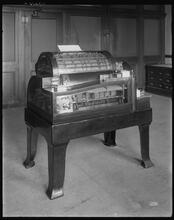 23rd Street and Madison Avenue. Photo of accounting machine at Metropolitan Life Insurance.