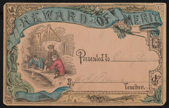 [Reward of merit presented to Charley Porcher by teacher E. J. Osborne.]