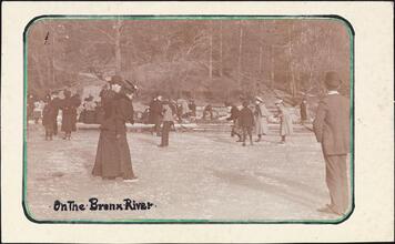 [Ice skating on the Bronx River.]