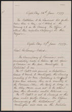 Order book of Oliver De Lancey, June 26, 1777-August 25, 1777, copied by Edward Floyd De Lancey in 1880