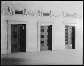 Broadway and Dey Street. New York Telephone and Telegraph Building. Detail of elevator grille.