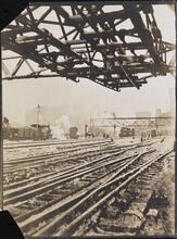 [Looking down the railroad tracks of Park Avenue.]
