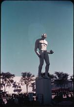 ["The Astronomer" statue by Carl Willes.]