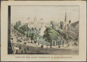 View of the Park Fountain & City Hall N.Y.