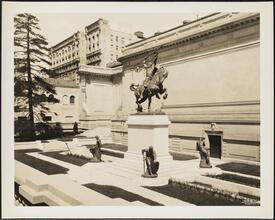 West 156th Street. Hispanic Museum Library, detail Cid Monument