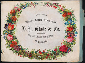 Printed with Wade's Letter-Press Inks, Manufactured by H.D. Wade & Co.