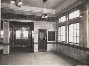 [Interior of an unidentified train station.]