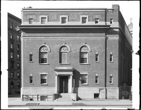 West 114th Street at the corner of 7th Avenue. Ansche Chesed Synagogue rear.