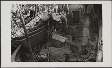 [Deck of "Old Glory".]