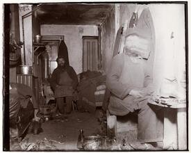 Shoemakers in their Ludlow Street Cellar, Dec. 1895.