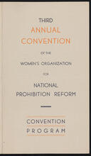 Third Annual Convention of the Women's Organization for National Prohibition Reform