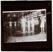 City Lodging House, 23rd Street & First Avenue -- lodgers taking compulsary bath, "Well-nourished" fat.