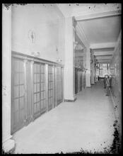 65 Broadway. American Express Building, interior of first floor along elevator corridor.