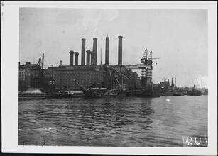 [East River, New York Edison, waterside station.]