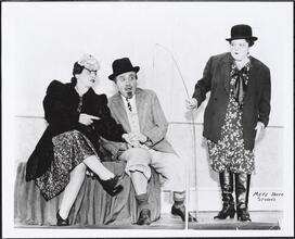 [Chana Hollander, Jacob Jacobs and Betty Jacobs in an unidentified production.]