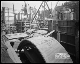 Woolworth Building, South Section From Corner Looking N. W. [Construction zone.]