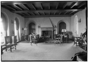 Hugh Baker [residence]. General view of living room.