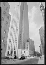 Rockefeller Center. RCA Building, oblique view from 50th Street.