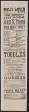 Grand complimentary testimonial to Captain James M. Turner, Saturday evening, November 1, to commence with the popular drama of “The Toodles; or, The Farmer’s Daughter”