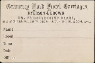 Gramercy Park Hotel Carriages, Ryerson & Brown