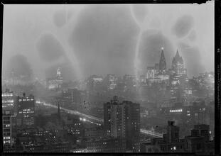 New York City views. Looking south from Tudor City, dusk.