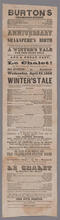 Wednesday, April 23, 1856, Shakespeare's comedy in five acts, of a "Winter's Tale"