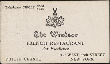 The Windsor French Restaurant.
