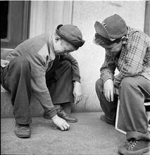 Shoe Shine Boy [Mickey and a friend at his shoe shine stand.]