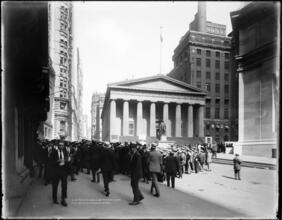 Sub-Treasury Bldg, Broad & Wall St. Preacher