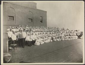 Hotel Commodore, Group on roof, Chef Leoni and Cooks and girls.