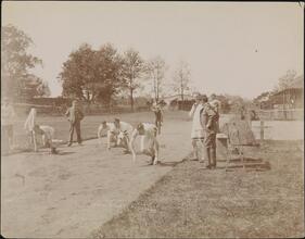Sports, Field Sports, Oxford & Cambridge Training at B[erkeley] Oval.
