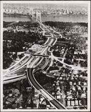 George Washington Bridge, New Jersey side, aerial view