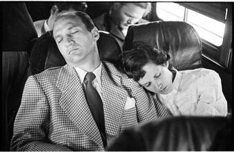 Vaughn Monroe [Band members sleeping inside the tour bus.]