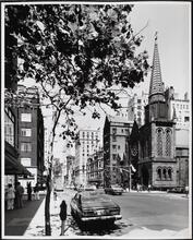[Looking north on Madison Avenue toward St. James Episcopal Church.]