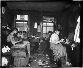 Necktie workshop in a Division Street tenement.