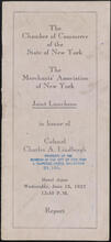 Joint Luncheon in honor of Colonel Charles A. Lindbergh