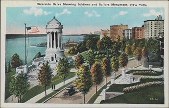 Riverside Drive  Showing Soldiers and Sailors Monument, New York.
