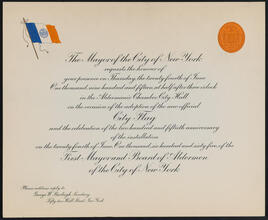 [Adoption of the new official city flag and celebration of the 250th anniversary of the installation of the first Mayor and Board of Aldermen.]