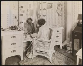 Portrait, Miss Frances Starr at Home and in Dressing Room.