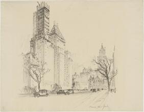 [The Plaza Hotel, looking south from Central Park]