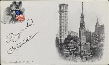 Old St. Paul's and St. Paul Building Broadway, New York.
