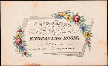 Wm. D. Smith's Fashionable Visiting & Wedding Card Engraving Room