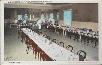 U.S. Immigration Station, Ellis Island, New York. Dining Room.