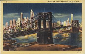 Brooklyn Bridge at Night, New York City
